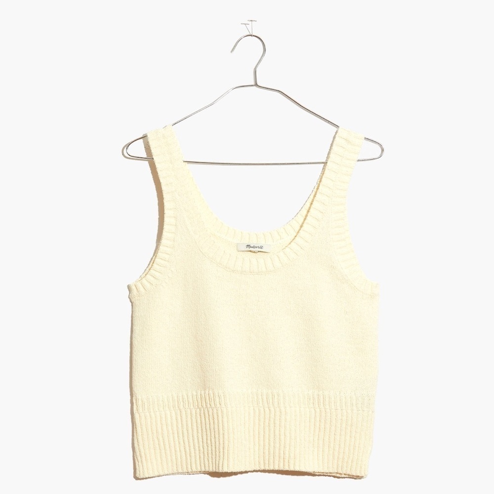 Madewell Minton Scoop Sweater Tank in Pearl Ivory - Size 2X